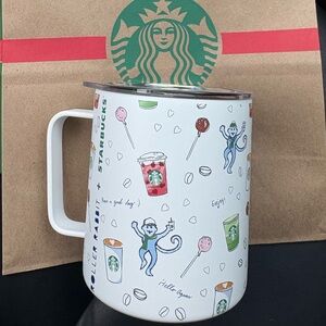 Roller Rabbit Starbucks Monkey Christmas Mug Cup